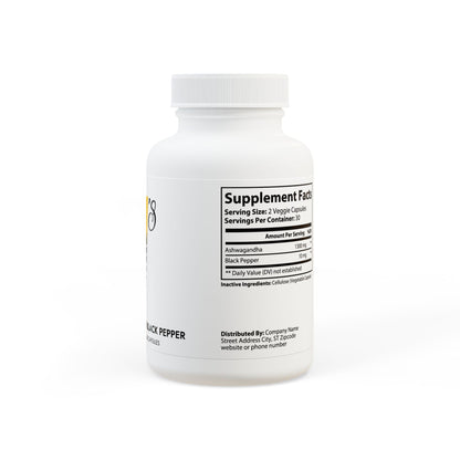 Ashwagandha and Black Pepper Supplement (60 capsules)